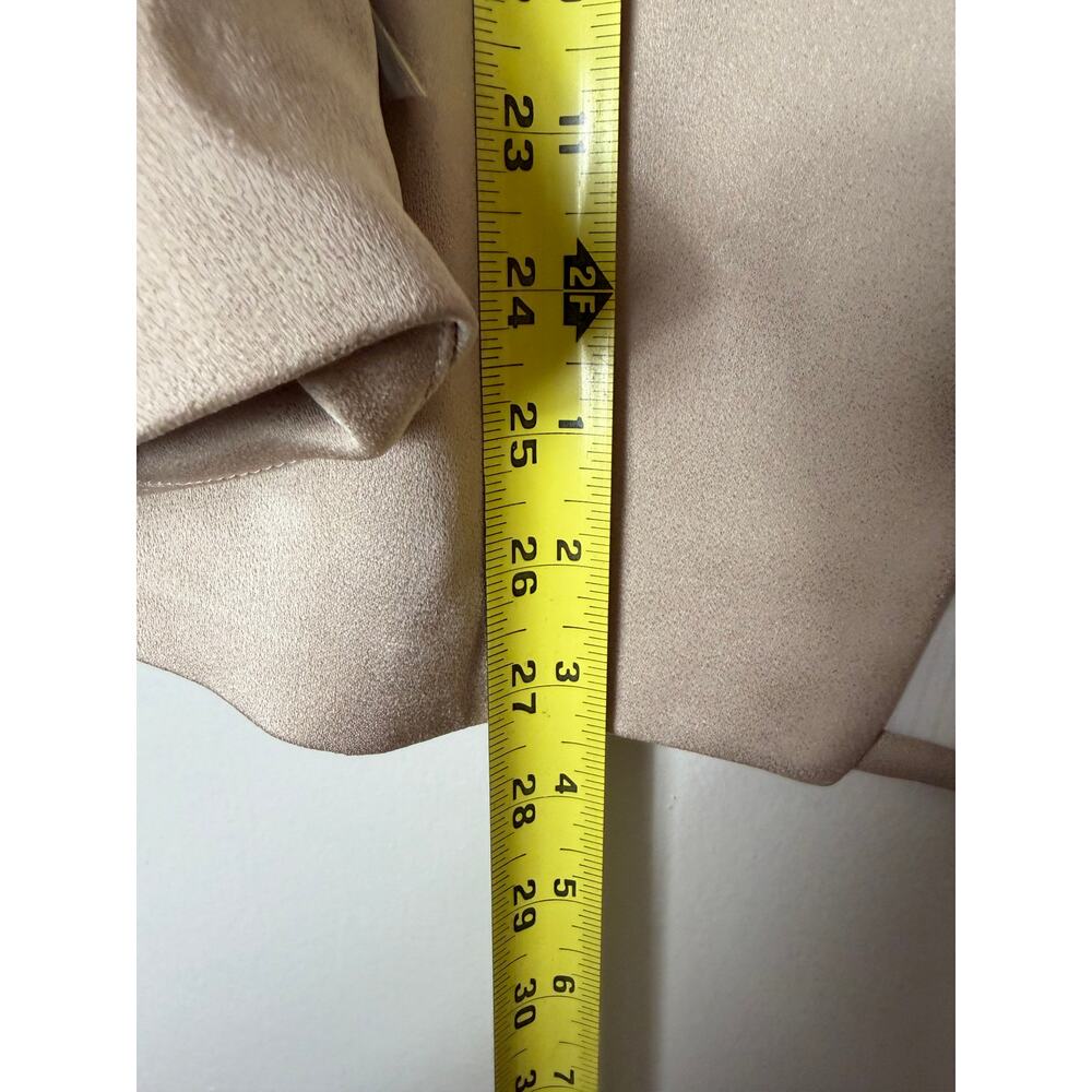 Veronica Beard Blazer Jacket 2 Dickey Tan Satin Long & Lean Office Quiet Luxury - Picture 9 of 9